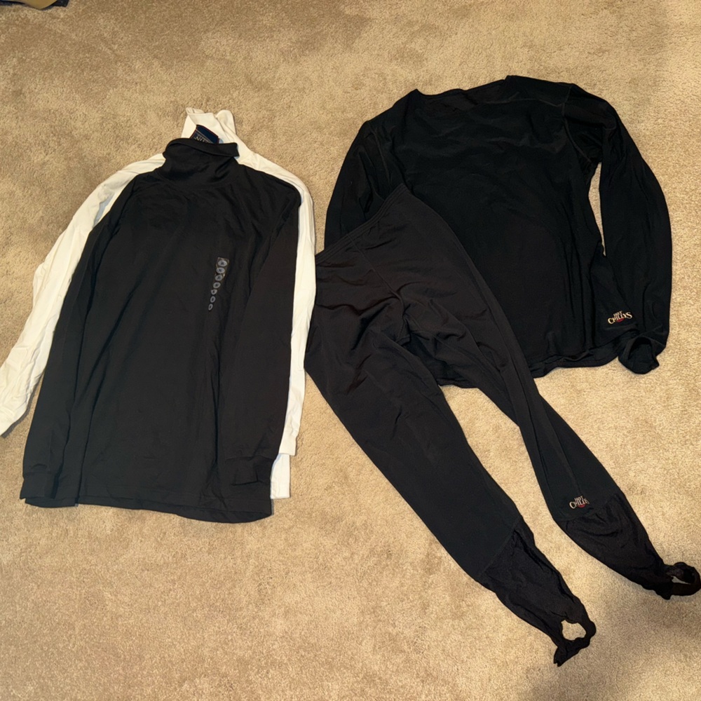 Men’s thermal snowgear bundle - Hot chilly long underwear and turtlenecks